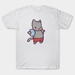 Cute Cartoon Pool Cat T-Shirt